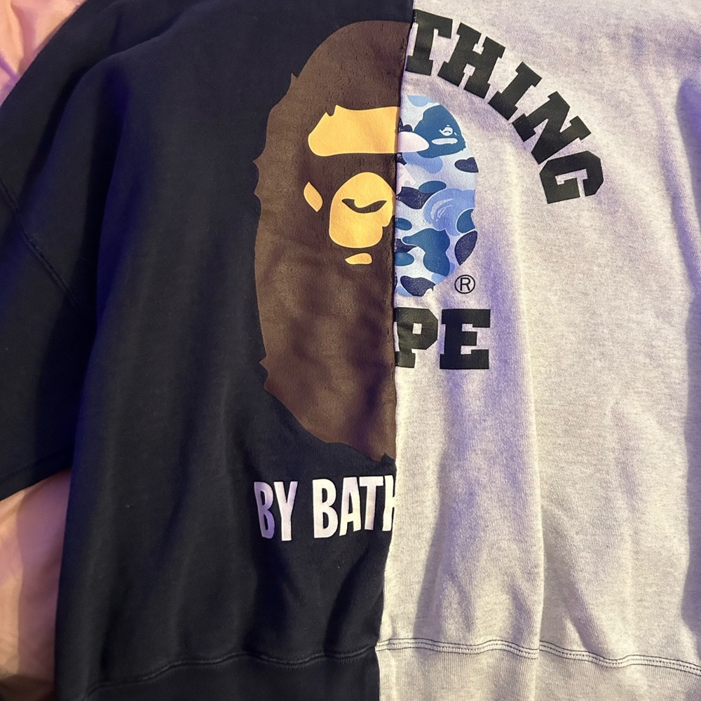 Bape Black and Gray Crewneck Sweater